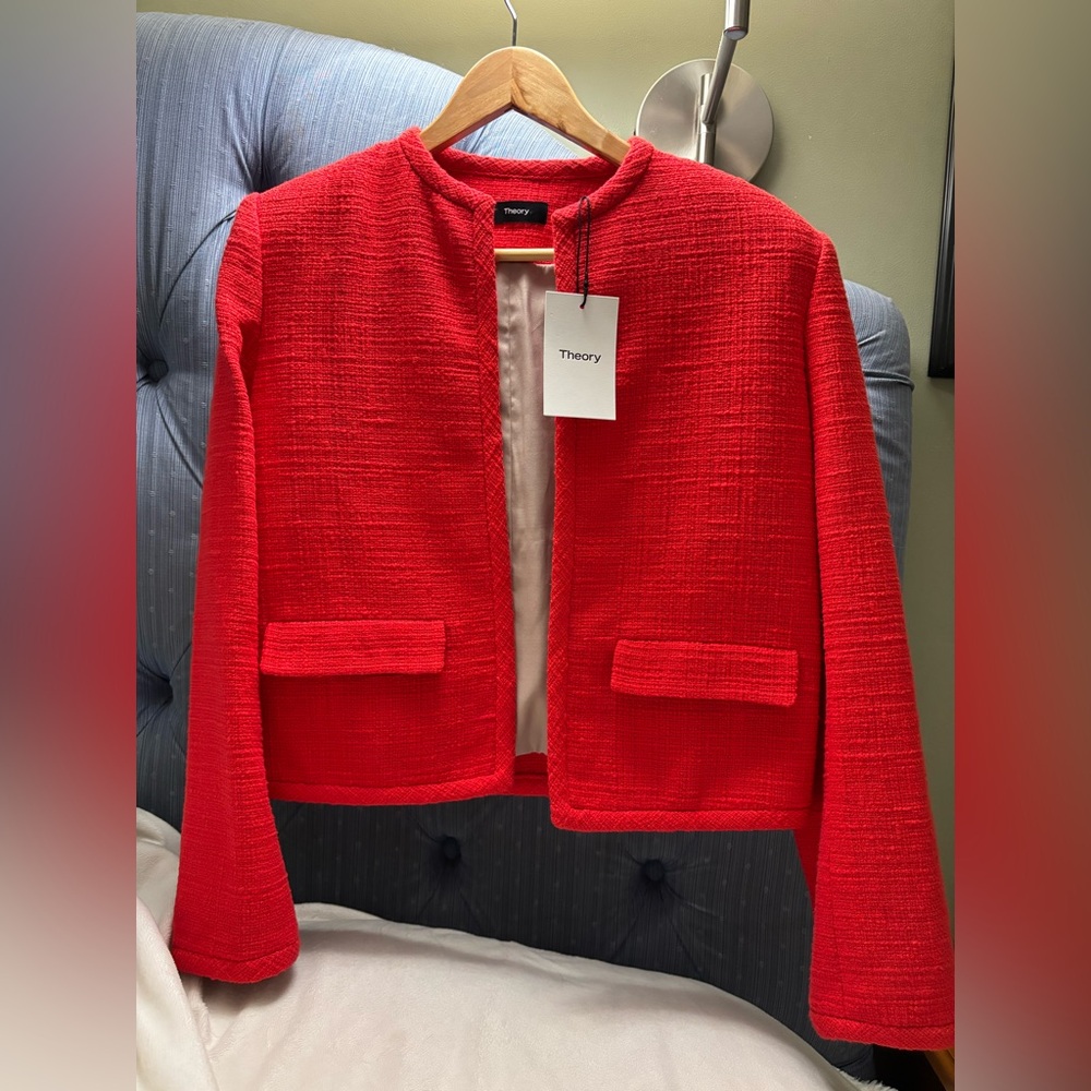 NWT Theory Grenadine Tonal Tweed Cropped Jacket
